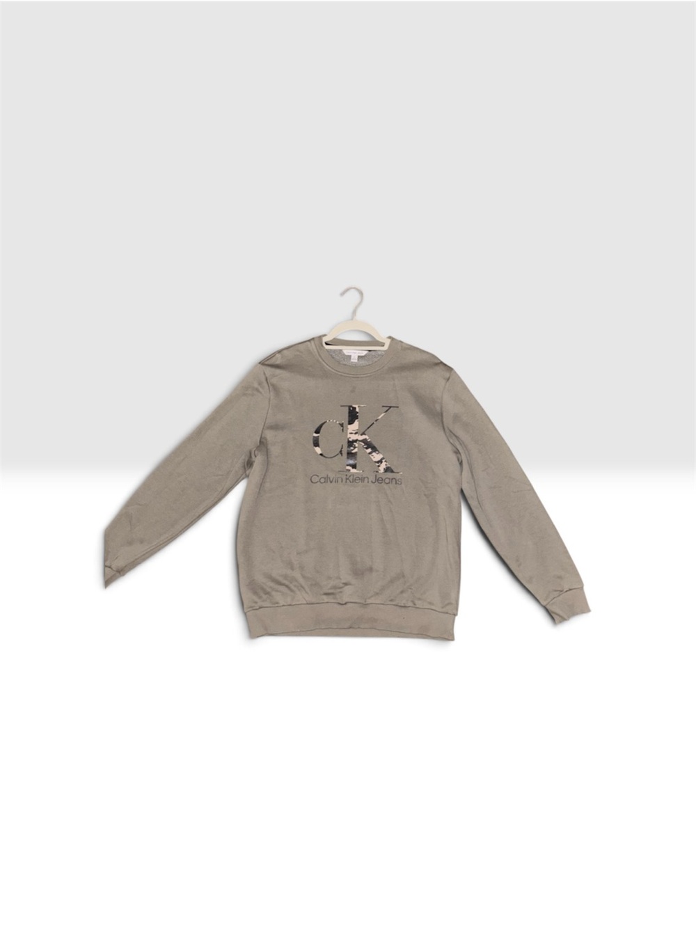 Calvin Klein Jeans Taupe Crewneck with CK Logo